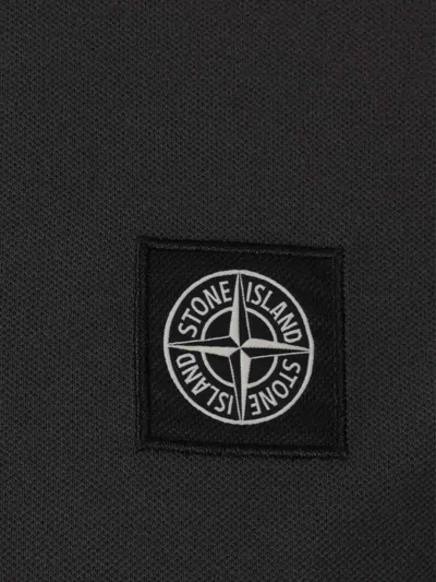 Stone Island Long Sleeve Polo In Brown