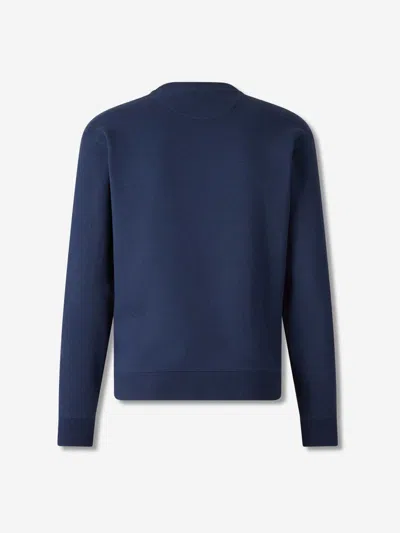 Valentino Cotton Crew Neck Sweatshirt In Blue