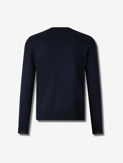 Valentino Wool Crew Neck Sweater In Blue