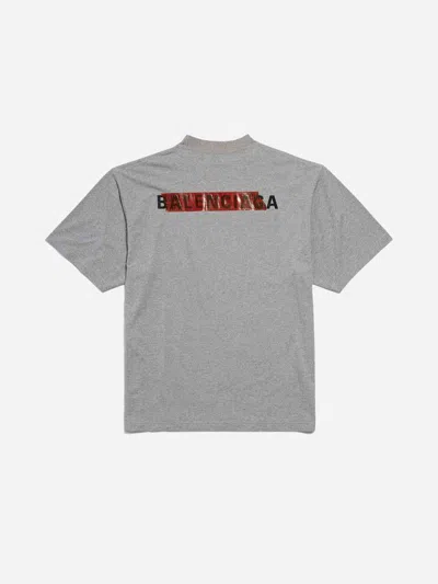Balenciaga Short Sleeves Cotton Tee In Gray