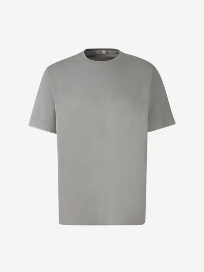 Herno Crew-neck Short-sleeve T-shirt In Gray