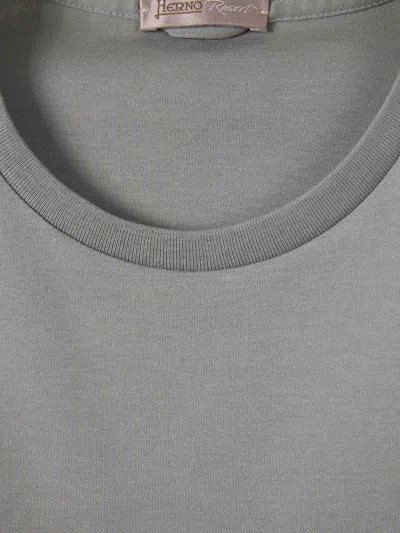 Herno Crew-neck Short-sleeve T-shirt In Gray