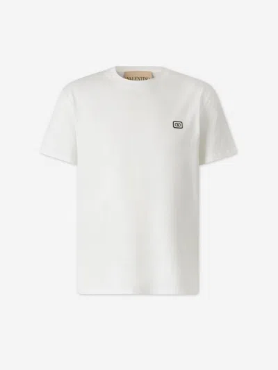 Valentino Vlogo Patch T-shirt With In White