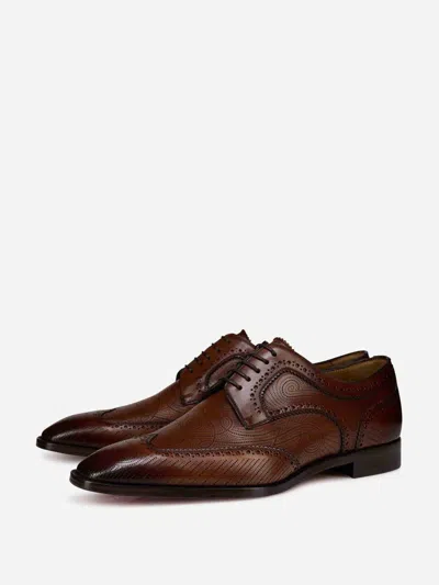 Christian Louboutin Grave Perforated Wingtip Derby In Brown