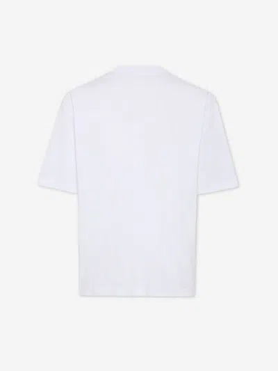 Dsquared2 Loose Fit White Cotton Jersey T-shirt With Vintage-effect Logo In White