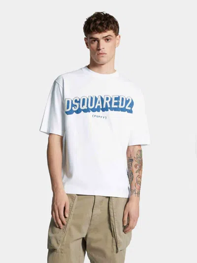 Dsquared2 Graphic Logo Oversized T-shirt In White