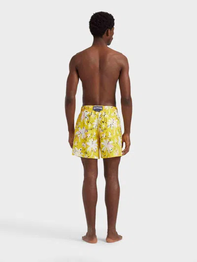Palm Angels X Vilebrequin Paint Print Swimsuit In Yellow