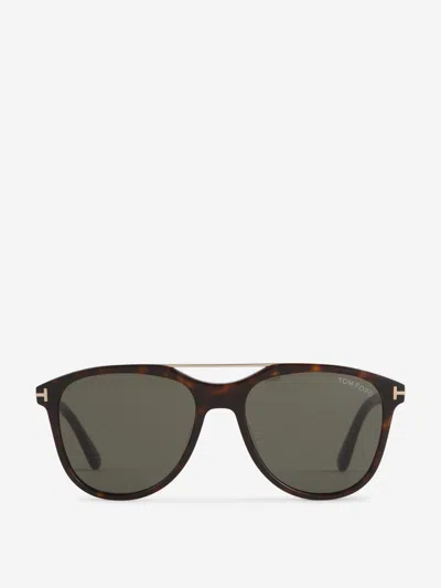 Tom Ford Eyewear Damian Pilot Frame Double Bridge Sunglasses In Brown