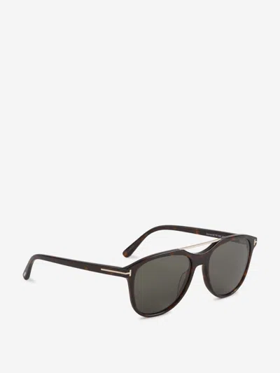 Tom Ford Eyewear Damian Pilot Frame Double Bridge Sunglasses In Brown