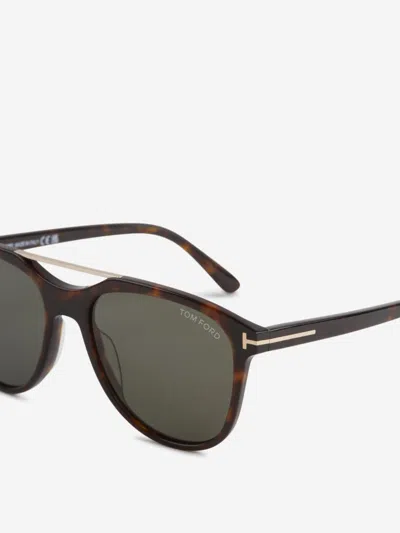 Tom Ford Eyewear Damian Pilot Frame Double Bridge Sunglasses In Brown