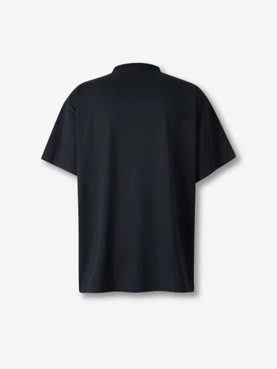 Balenciaga Printed Label T-shirt In Black