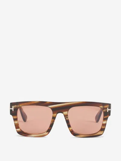 Tom Ford Rectangular Sunglasses In Brown