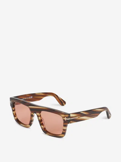 Tom Ford Rectangular Sunglasses In Brown