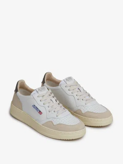 Autry Medalist Low-top Sneakers With Suede Accents In White