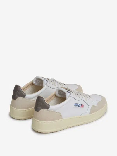 Autry Medalist Low-top Sneakers With Suede Accents In White