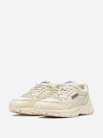 Autry Hyperway Sneakers In Whisper White Laminated Leather And Mesh In White