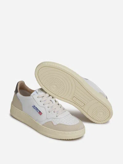 Autry Medalist Low-top Sneakers With Suede Accents In White