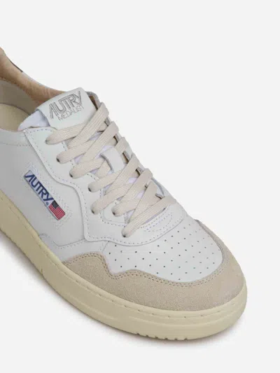 Autry Medalist Low-top Sneakers With Suede Accents In White