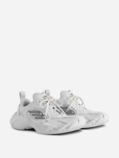 Balenciaga Low-top Sneakers With Embossed Geometric Details In White