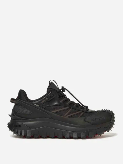 Moncler Men Trailgrip Gtx Mesh And Leather Sneakers In Black