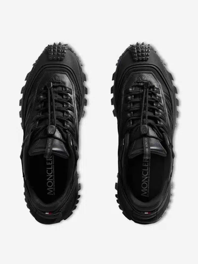 Moncler Men Trailgrip Gtx Mesh And Leather Sneakers In Black