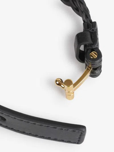 Tom Ford T-lock Interwoven-leather Bracelet In Black