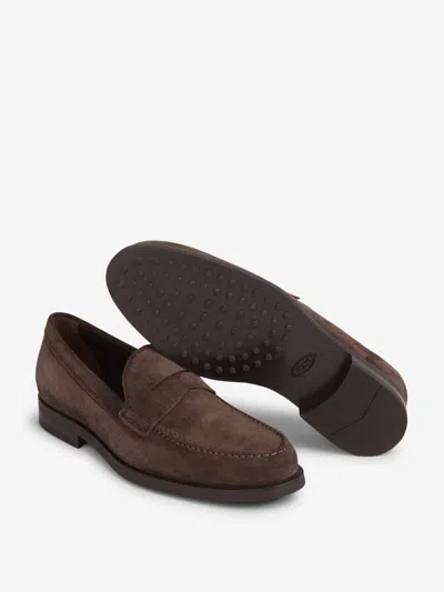 Tod's Man Loafers Dark Brown Size 8 Leather In Brown