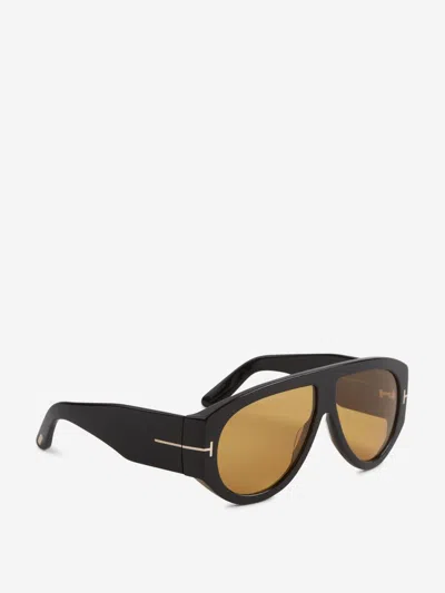 Tom Ford Black Bronson Sunglasses In Gold