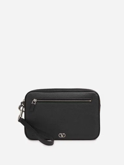 Valentino Garavani Vlogo Clutch Bag In Black