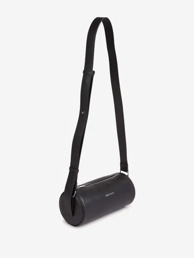 Alexander Mcqueen Small Cylindrical Crossbody Bag With Metal Hardware In Black