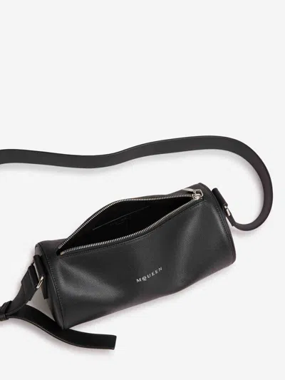 Alexander Mcqueen Small Cylindrical Crossbody Bag With Metal Hardware In Black