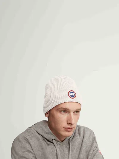 Canada Goose Mens Cottongrass-linaigrette Rib Toque Brand-patch Wool Beanie In Yellow
