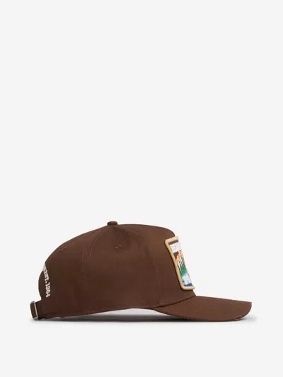 Dsquared2 Embroidered-patch Baseball Cap In Gold