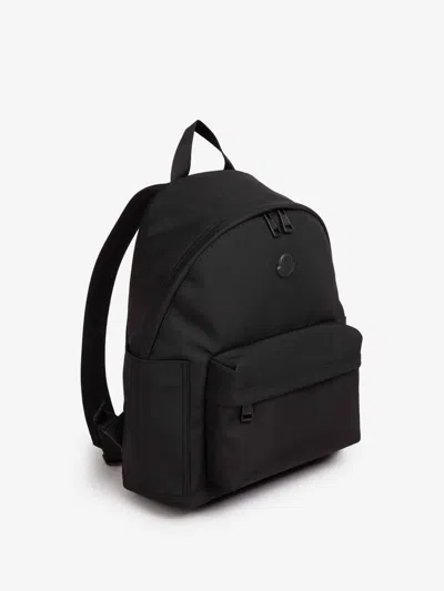 Moncler Pierrick Backpack Front Zip-fastening Pocket In Black