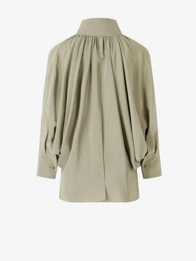 Max Mara Leonidia Long Sleeved Blouse In Green