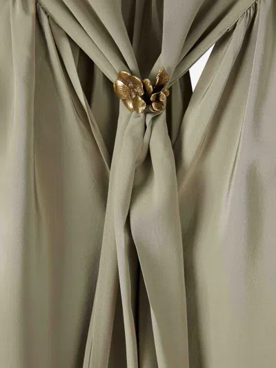 Max Mara Leonidia Long Sleeved Blouse In Green