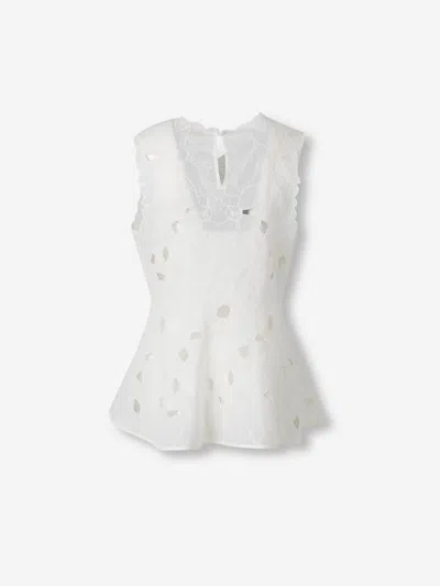 Ulla Johnson Ali Cutout Embroidered Cotton-voile Top In White