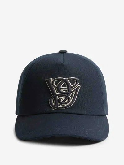 Valentino Garavani Cotton Baseball Cap With Embroidery In Blue