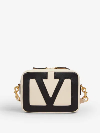 Valentino Viva Superstar Two-tone Leather Messenger Bag In White