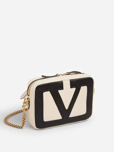 Valentino Viva Superstar Two-tone Leather Messenger Bag In White