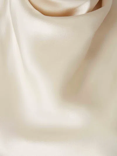 Balmain Silk Crepe Halterneck Top In Neutral