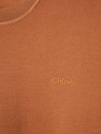Chloé Wool Knit Jersey In Orange