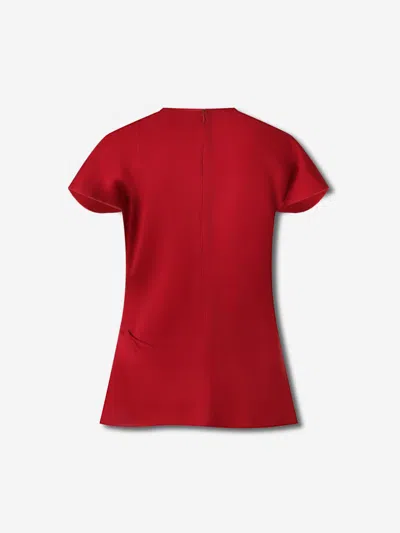 Victoria Beckham Draped Pleat Detail Top In Red
