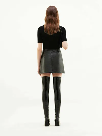 Courrèges Vinyl Mini Skirt In Black