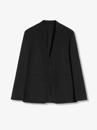 Jil Sander Silk Tailored Blazer In Black