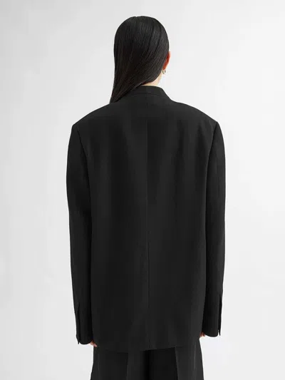Jil Sander Silk Tailored Blazer In Black