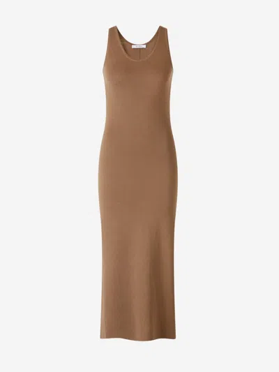 Max Mara Aceri Midi Dress In Brown