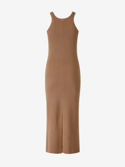 Max Mara Aceri Midi Dress In Brown