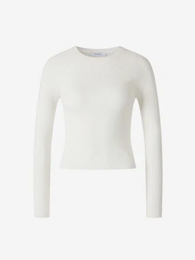 Max Mara Long Sleeve T-shirt In White