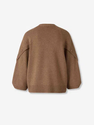 Max Mara Knitted Sweater In Brown
